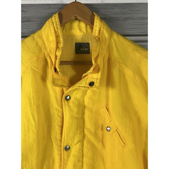 Vintage 90s Liz Claiborne Jacket Coat Womens Small Yellow Zip Puffer Ski Skiing - Picture 2 of 9